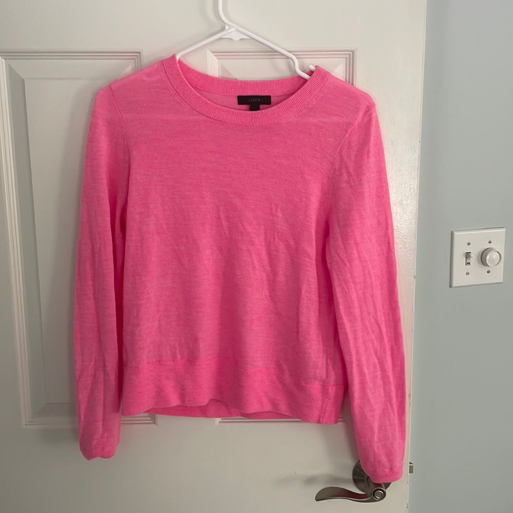 JCREW Pink Crewneck Light Sweater